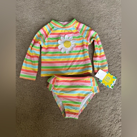 Girls Little Me Tankini shirt bottom swimsuit 12 mths nwt - Picture 1 of 2